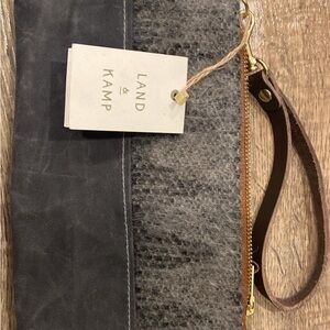 Land & Kamp Gray and Brown Clutch